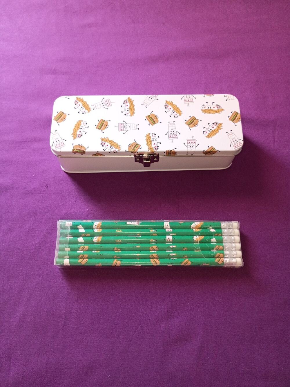 RARE In-N-Out Burger Employee Exclusive Pencil Tin Case + Sealed Pencils Set